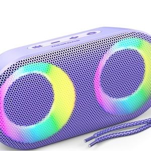 Portable Bluetooth Speakers with Lights,Speaker with Bass,15W, IPX7 Waterproof